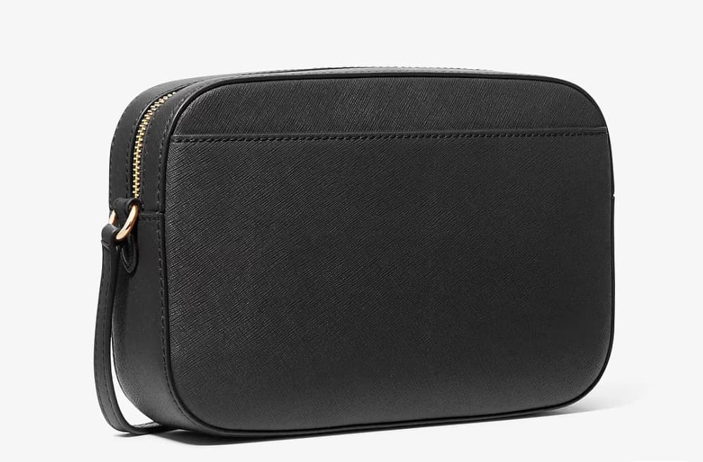Michael Kors Jet Set de piel Saffiano negra con cadena dorada 3